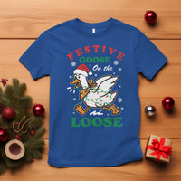 Funny Goose Christmas T Shirt Festive Goose On The Loose Xmas Holiday - Wonder Print Shop
