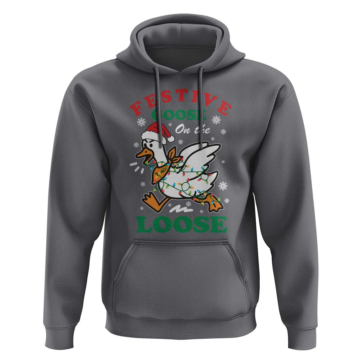 Funny Goose Christmas Hoodie Festive Goose On The Loose Xmas Holiday - Wonder Print Shop