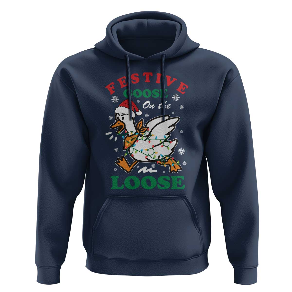 Funny Goose Christmas Hoodie Festive Goose On The Loose Xmas Holiday - Wonder Print Shop