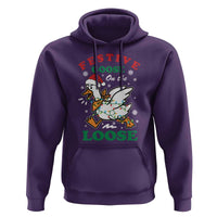 Funny Goose Christmas Hoodie Festive Goose On The Loose Xmas Holiday - Wonder Print Shop