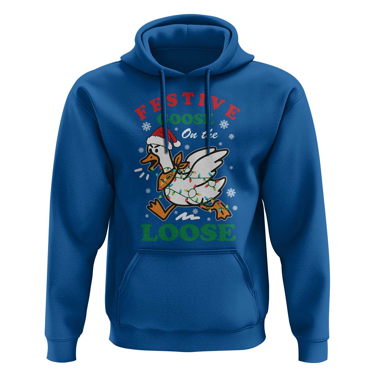 Funny Goose Christmas Hoodie Festive Goose On The Loose Xmas Holiday - Wonder Print Shop