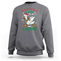 Funny Goose Christmas Sweatshirt Festive Goose On The Loose Xmas Holiday - Wonder Print Shop