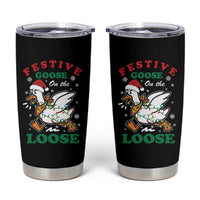 Funny Goose Christmas Tumbler Cup Festive Goose On The Loose Xmas Holiday - Wonder Print Shop