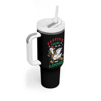 Funny Goose Christmas Tumbler With Handle Festive Goose On The Loose Xmas Holiday - Wonder Print Shop