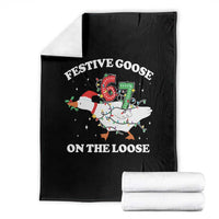 Funny Goose 67 Christmas Throw Blanket Festive Goose On The Loose Six Seven Meme - Wonder Print Shop