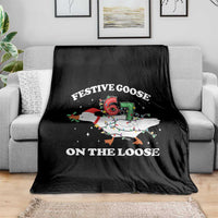Funny Goose 67 Christmas Throw Blanket Festive Goose On The Loose Six Seven Meme - Wonder Print Shop