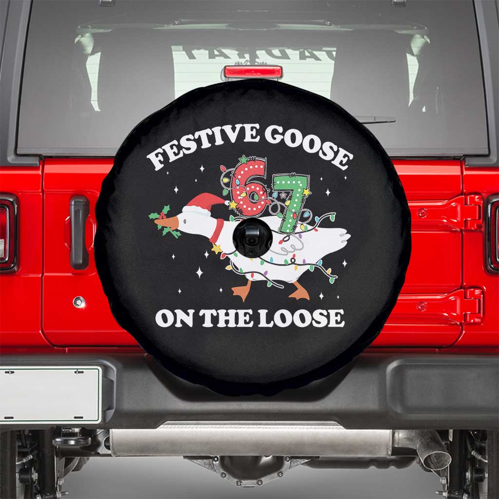 Funny Goose 67 Christmas Spare Tire Cover Festive Goose On The Loose Six Seven Meme - Wonder Print Shop