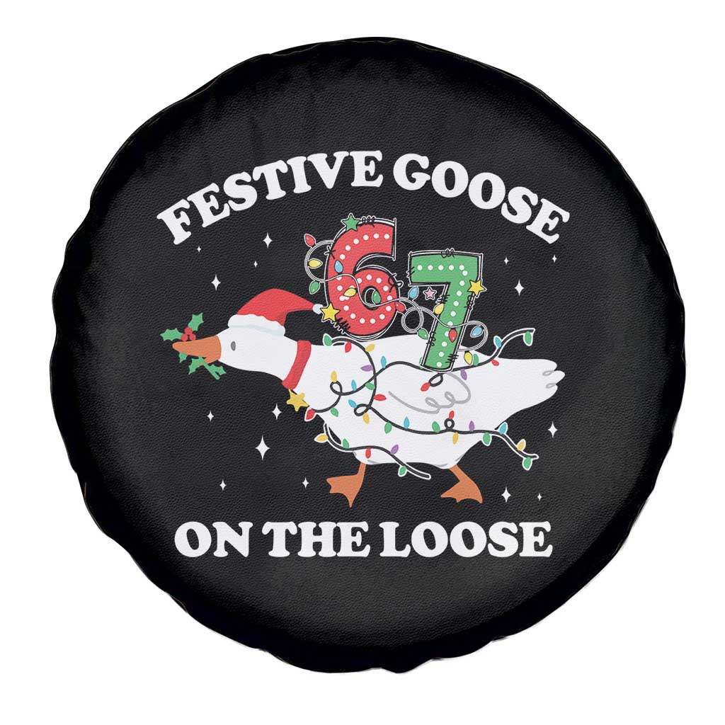 Funny Goose 67 Christmas Spare Tire Cover Festive Goose On The Loose Six Seven Meme - Wonder Print Shop