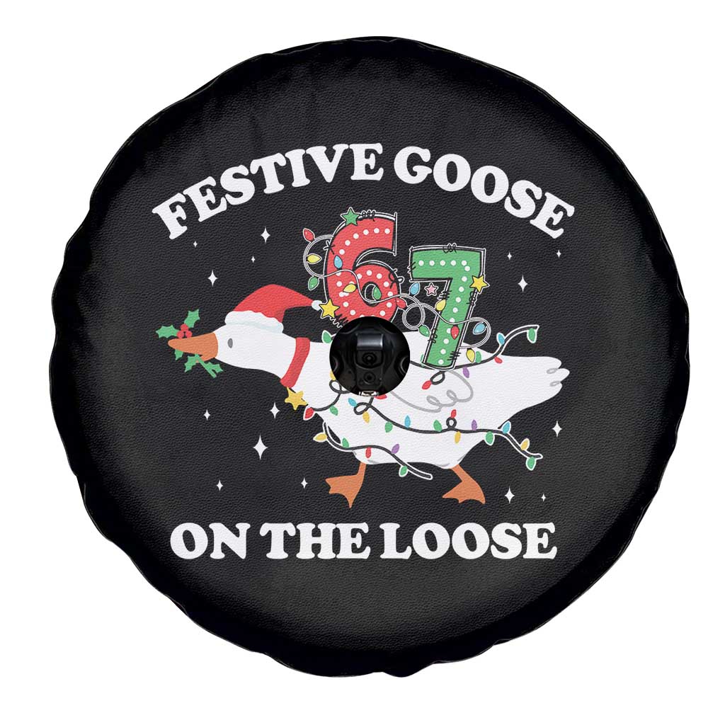 Funny Goose 67 Christmas Spare Tire Cover Festive Goose On The Loose Six Seven Meme - Wonder Print Shop