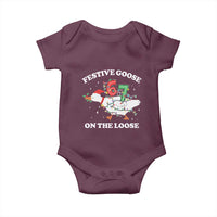 Funny Goose 67 Christmas Baby Onesie Festive Goose On The Loose Six Seven Meme - Wonder Print Shop