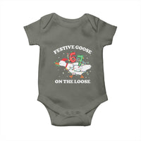Funny Goose 67 Christmas Baby Onesie Festive Goose On The Loose Six Seven Meme - Wonder Print Shop