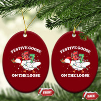 Funny Goose 67 Christmas Ceramic Ornament Festive Goose On The Loose Six Seven Meme - Wonder Print Shop