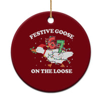 Funny Goose 67 Christmas Ceramic Ornament Festive Goose On The Loose Six Seven Meme - Wonder Print Shop