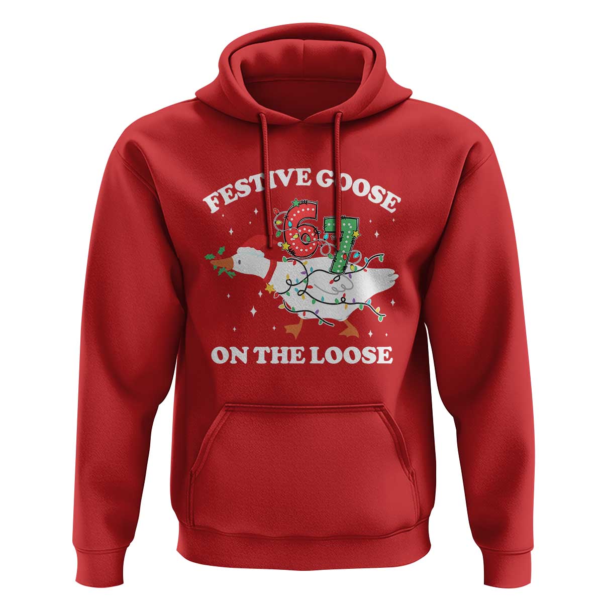 Funny Goose 67 Christmas Hoodie Festive Goose On The Loose Six Seven Meme - Wonder Print Shop