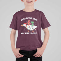 Funny Goose 67 Christmas T Shirt For Kid Festive Goose On The Loose Six Seven Meme - Wonder Print Shop