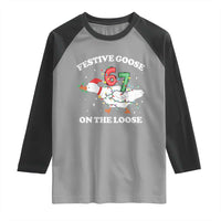 Funny Goose 67 Christmas Raglan Shirt Festive Goose On The Loose Six Seven Meme - Wonder Print Shop