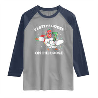 Funny Goose 67 Christmas Raglan Shirt Festive Goose On The Loose Six Seven Meme - Wonder Print Shop