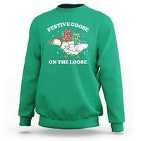 Funny Goose 67 Christmas Sweatshirt Festive Goose On The Loose Six Seven Meme - Wonder Print Shop