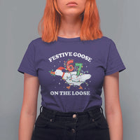 Funny Goose 67 Christmas T Shirt For Women Festive Goose On The Loose Six Seven Meme - Wonder Print Shop