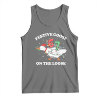 Funny Goose 67 Christmas Tank Top Festive Goose On The Loose Six Seven Meme - Wonder Print Shop