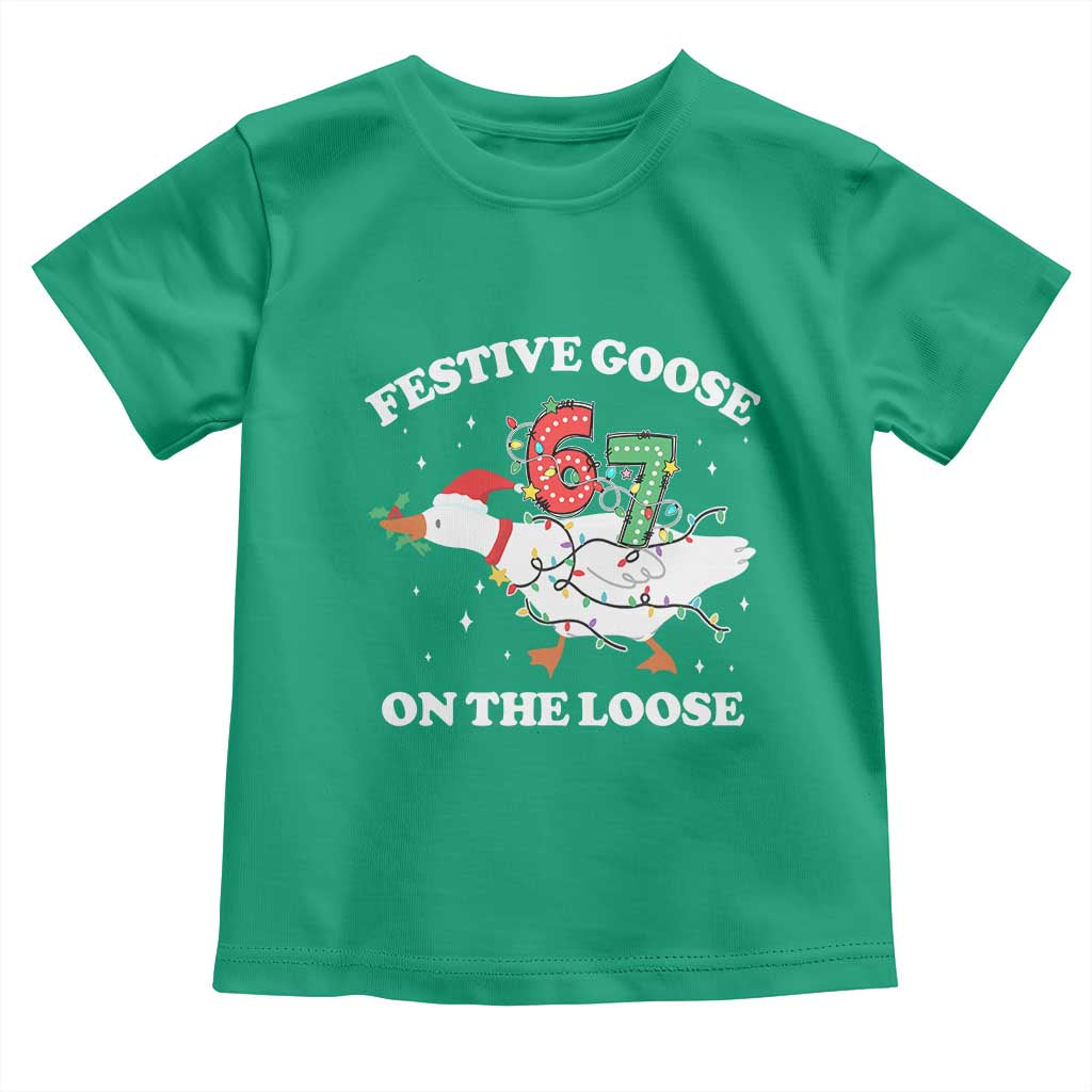 Funny Goose 67 Christmas Toddler T Shirt Festive Goose On The Loose Six Seven Meme - Wonder Print Shop
