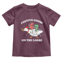 Funny Goose 67 Christmas Toddler T Shirt Festive Goose On The Loose Six Seven Meme - Wonder Print Shop