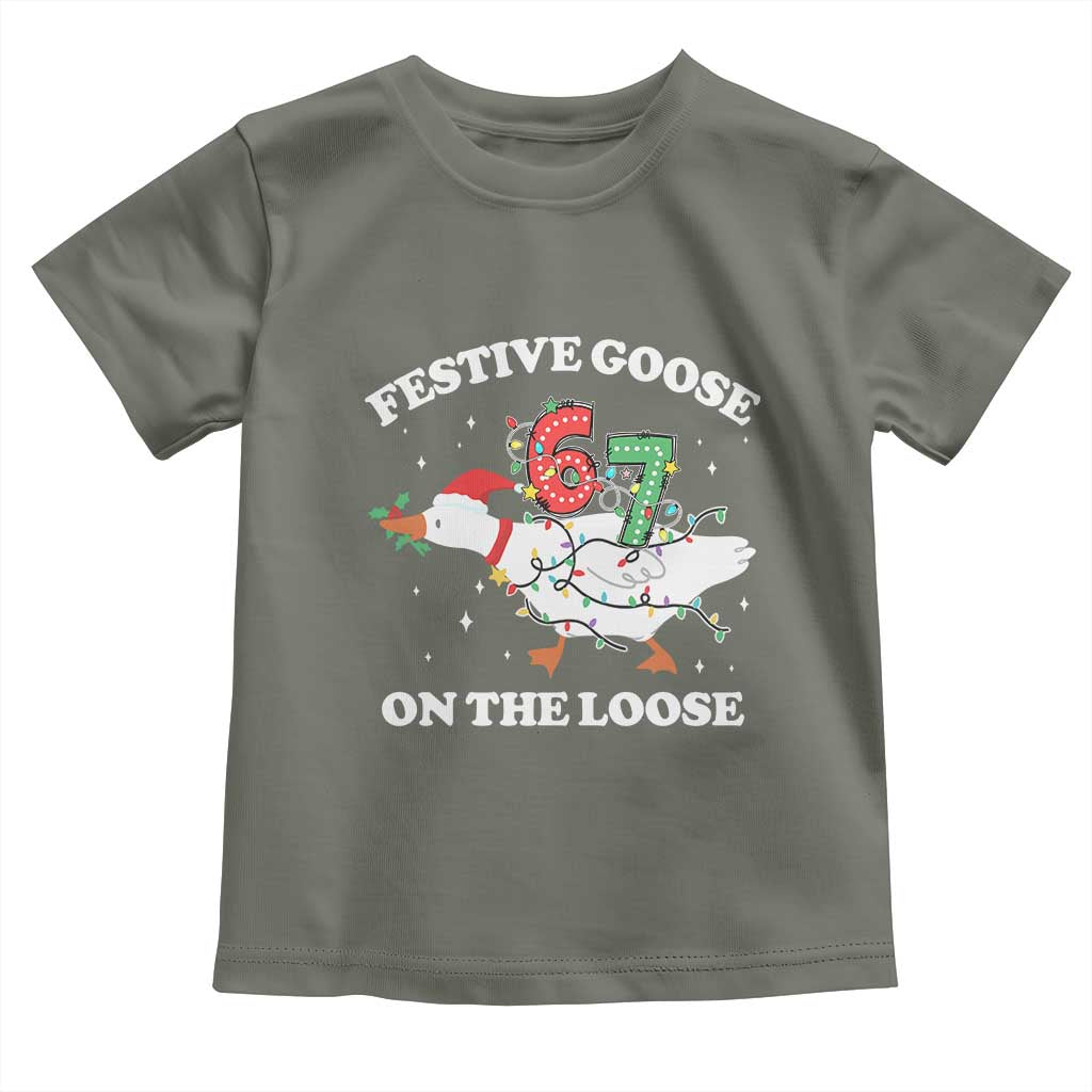 Funny Goose 67 Christmas Toddler T Shirt Festive Goose On The Loose Six Seven Meme - Wonder Print Shop