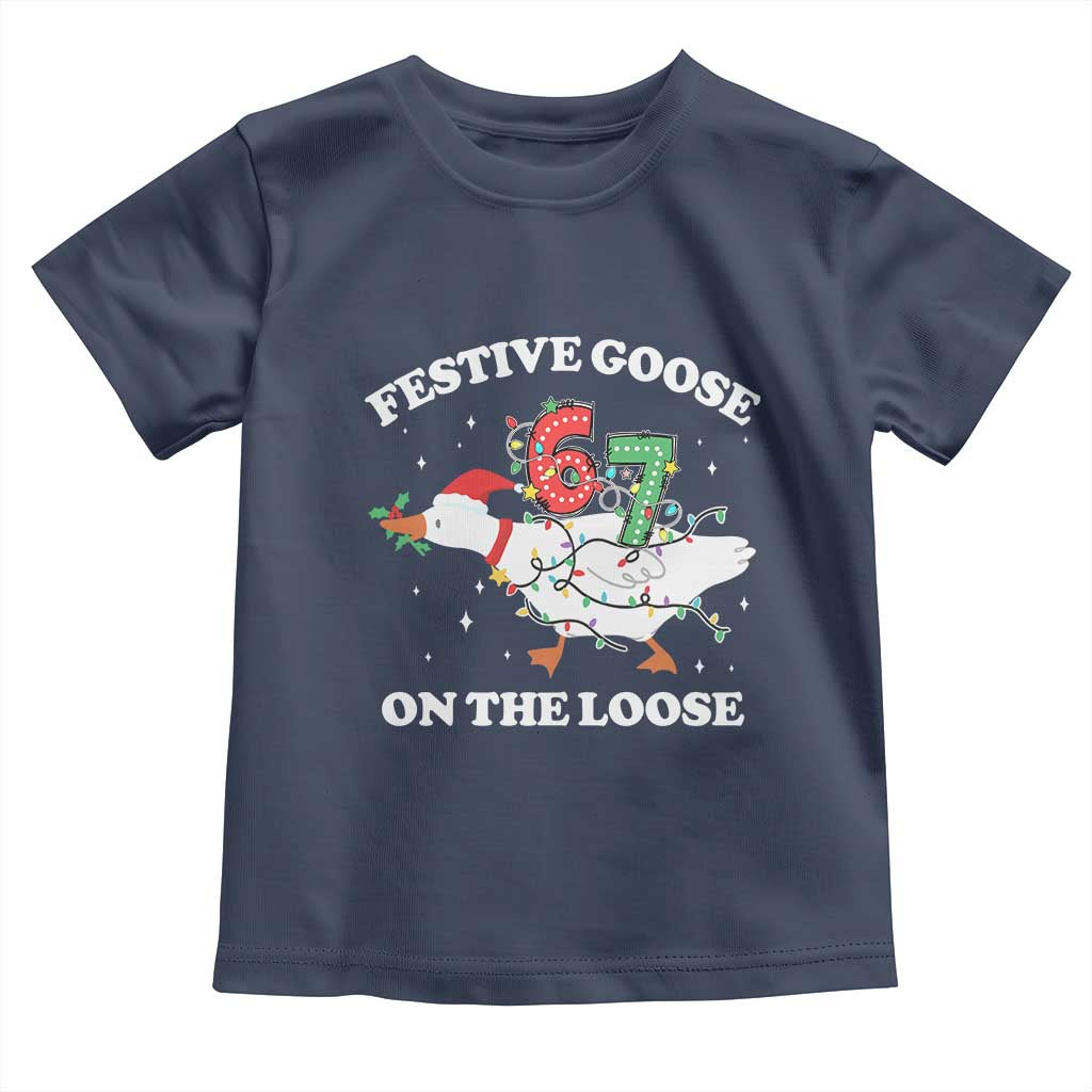 Funny Goose 67 Christmas Toddler T Shirt Festive Goose On The Loose Six Seven Meme - Wonder Print Shop