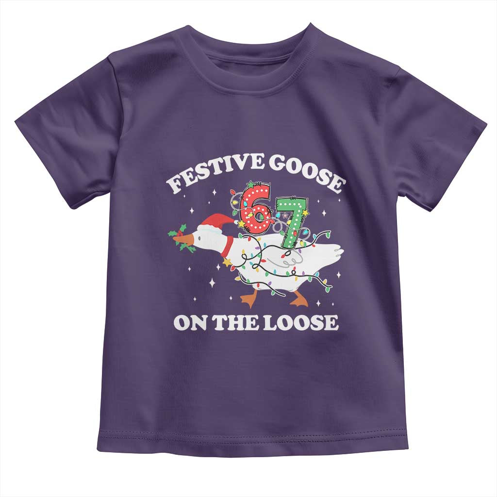 Funny Goose 67 Christmas Toddler T Shirt Festive Goose On The Loose Six Seven Meme - Wonder Print Shop