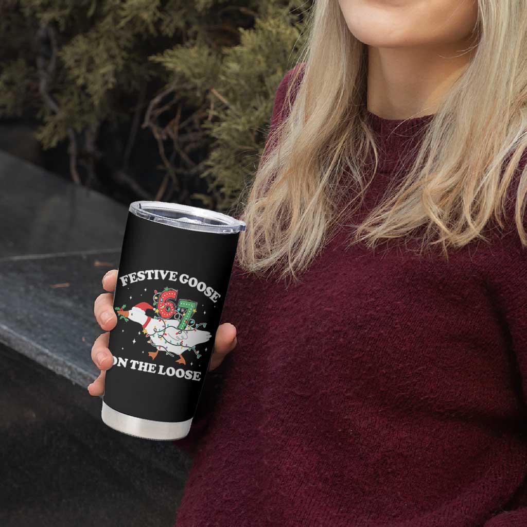 Funny Goose 67 Christmas Tumbler Cup Festive Goose On The Loose Six Seven Meme - Wonder Print Shop
