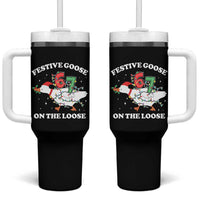 Funny Goose 67 Christmas Tumbler With Handle Festive Goose On The Loose Six Seven Meme - Wonder Print Shop