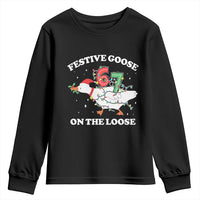Funny Goose 67 Christmas Youth Sweatshirt Festive Goose On The Loose Six Seven Meme - Wonder Print Shop