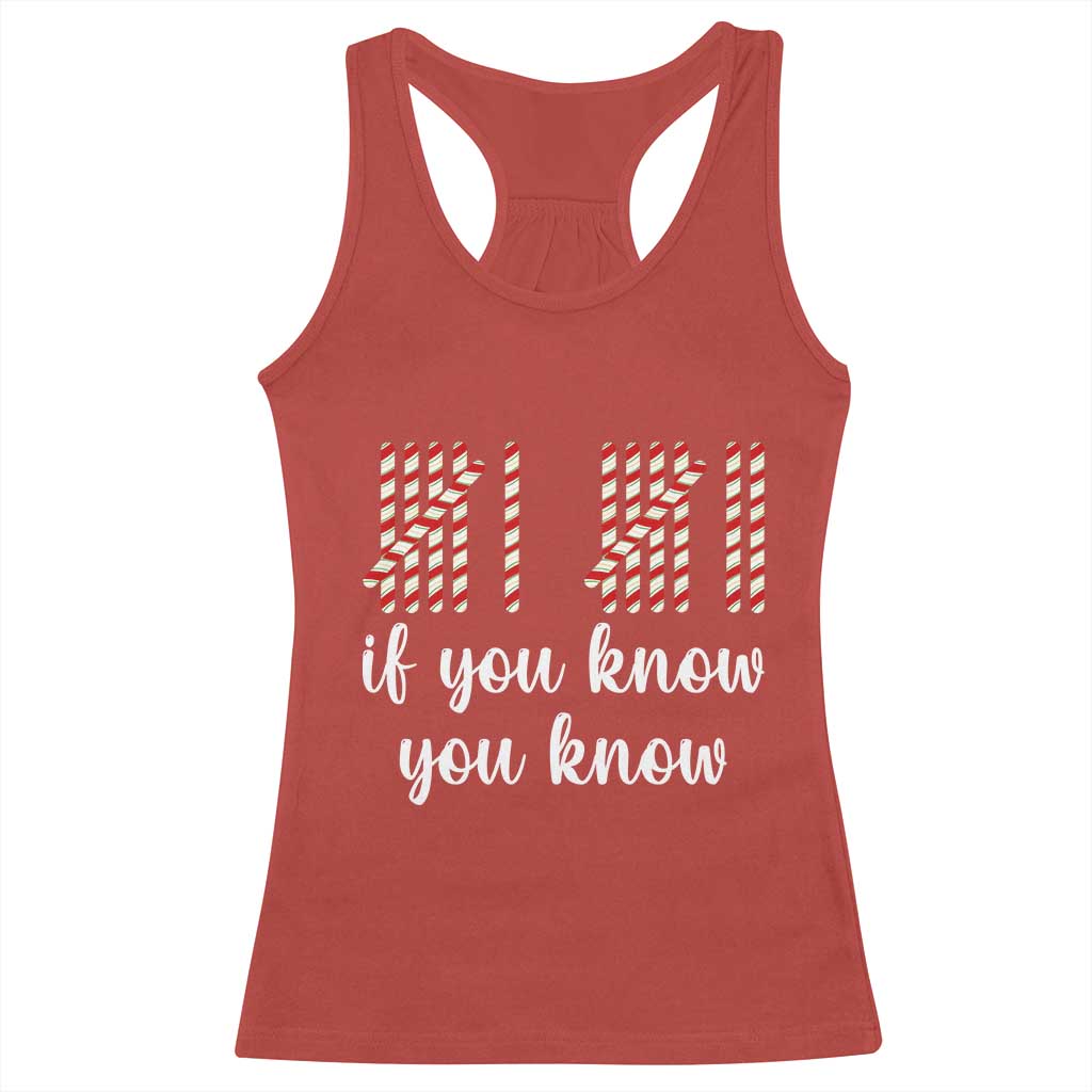 Funny 67 Christmas Racerback Tank Top If You Know You Know Six Seven Meme Canday Cane - Wonder Print Shop