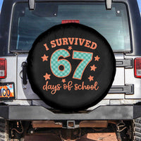 I Survived 67 Days Of School Spare Tire Cover Six Seven Meme Student Teacher Faux Glitter - Wonder Print Shop