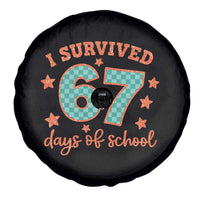 I Survived 67 Days Of School Spare Tire Cover Six Seven Meme Student Teacher Faux Glitter - Wonder Print Shop