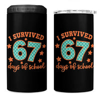 I Survived 67 Days Of School 4 in 1 Can Cooler Tumbler Six Seven Meme Student Teacher Faux Glitter - Wonder Print Shop