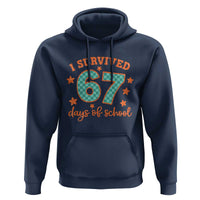 I Survived 67 Days Of School Hoodie Six Seven Meme Student Teacher Faux Glitter - Wonder Print Shop