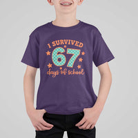 I Survived 67 Days Of School T Shirt For Kid Six Seven Meme Student Teacher Faux Glitter - Wonder Print Shop