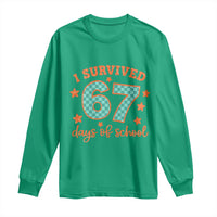 I Survived 67 Days Of School Long Sleeve Shirt Six Seven Meme Student Teacher Faux Glitter - Wonder Print Shop