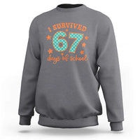 I Survived 67 Days Of School Sweatshirt Six Seven Meme Student Teacher Faux Glitter - Wonder Print Shop
