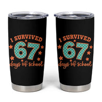 I Survived 67 Days Of School Tumbler Cup Six Seven Meme Student Teacher Faux Glitter - Wonder Print Shop