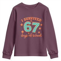 I Survived 67 Days Of School Youth Sweatshirt Six Seven Meme Student Teacher Faux Glitter - Wonder Print Shop
