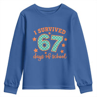 I Survived 67 Days Of School Youth Sweatshirt Six Seven Meme Student Teacher Faux Glitter - Wonder Print Shop
