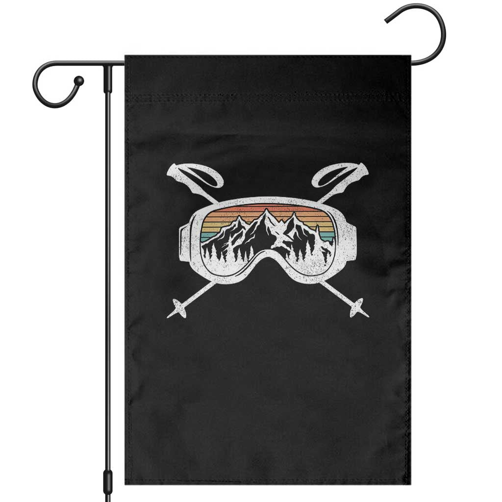 Ski Goggles Mountain Snow Skiing Retro Winter Vacation Garden Flag - Wonder Print Shop