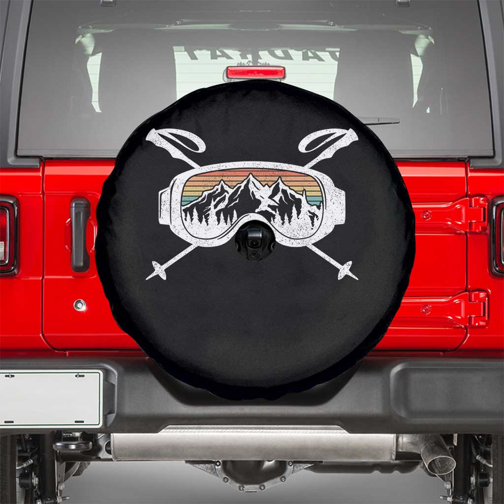 Ski Goggles Mountain Snow Skiing Retro Winter Vacation Spare Tire Cover - Wonder Print Shop