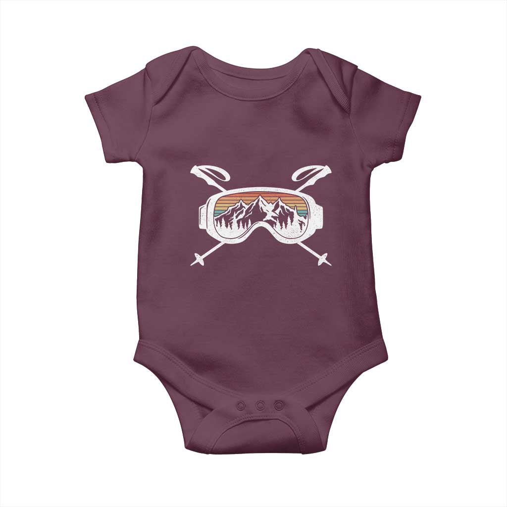 Ski Goggles Mountain Snow Skiing Retro Winter Vacation Baby Onesie - Wonder Print Shop