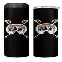 Ski Goggles Mountain Snow Skiing Retro Winter Vacation 4 in 1 Can Cooler Tumbler - Wonder Print Shop