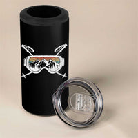 Ski Goggles Mountain Snow Skiing Retro Winter Vacation 4 in 1 Can Cooler Tumbler - Wonder Print Shop