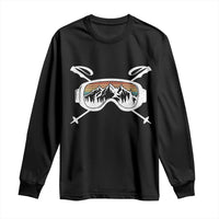 Ski Goggles Mountain Snow Skiing Retro Winter Vacation Long Sleeve Shirt - Wonder Print Shop