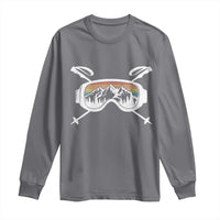 Ski Goggles Mountain Snow Skiing Retro Winter Vacation Long Sleeve Shirt - Wonder Print Shop